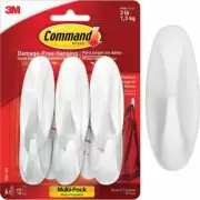 (2-6pk)-3M Command Medium Utility Designer Adhesive Hook. Model: 17081-6ES