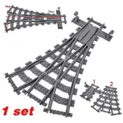New City Trains Flexible Tracks Soft Straight Curved Rails Switch Building Block Creative Models Railways Toys For Kids Gifts Stytle 01