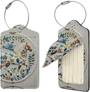 [STVYUKL] Animals Embroidery Horses Luggage Tags 1 for Suitcase Waterproof Leather Suitcase Tags Privacy Cover Name Id Label and Metal Loop Baggage Tags for Women Men Travel