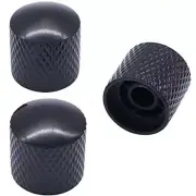 /3pcs Black Metal Dome Knobs Electric Guitar Volume Tone Control Knobs Bass Volu