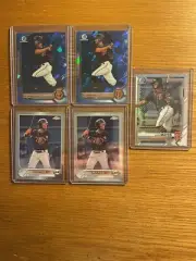 Luis Matos Giants 2020 Rookie Lot (5) Refractor & Sapphire & Chrome Mint