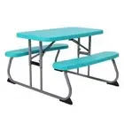 Lifetime Picnic Table 35.4" Rectangle Steel Resin Kids 4-Seat Foldable Aqua Blue