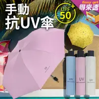 在飛比找蝦皮購物優惠-【高效防曬】三折手動抗UV傘 抗UV遮陽傘 八骨 黑膠傘 手