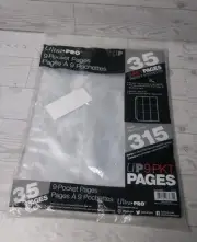 New 35 Pages Ultra PRO 9-Pocket Trading Card Binder Pages Holds 315 cards