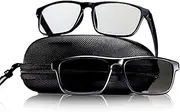 [MO MOLONG] Polarized Sunglasses Tattoo Vision Lenses and Extra Frame With Semi-Transparent Linear UV380 Polarized Lens Increases Clarity in Bright Light Using for Indoor Tattooing, Black