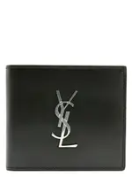 [Saint Laurent] Saint Laurent-Logo Wallet Portafogli Nero-Uomo OS Black