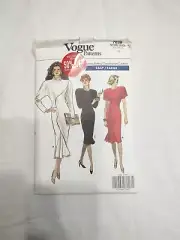 Vogue Sewing Pattern 7039 Woman's Easy Dress Unique Styling Size 10