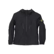 [STONE ISLAND] STONE ISLAND Windbreaker jacket with logo badge Kids 12Y 12Y Black