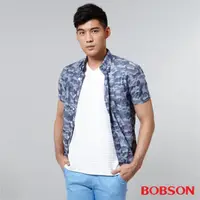 在飛比找momo購物網優惠-【BOBSON】男款迷彩布襯衫(藍25001-53)