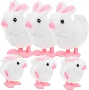 SOPOTUTU 6Pcs Wind Up Bunny Cartoon Rabbit Clockwork for Safe and Plush Jumping Bunnies Easter Present