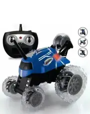 Sharper Image Thunder Tumbler Remote Control 360 Spinning Car Wheelies Blue NIB