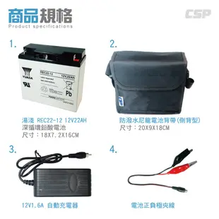 [CSP]大豐收船釣電池組/電動捲線器 深循環 湯淺 REC22-12 SHIMANO船釣 電池/側背包