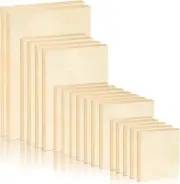 18 Pack Unfinished Wood Canvas Panels Kit Wooden Panel Boards Wood Paint