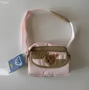 Steiff Teddy Bear Purse Pink Plush Stuffed Animal Padded Handbag New