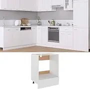Oven Cabinet White 60x46x81.5 cm Engineered Wood,White Wooden Kitchen Oven Cabinet with Shelf and Storage for Improved Kitchen Organisation Storage Cabinets