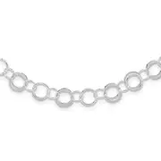Sterling Silver Polished & Twisted Circle Link Necklace