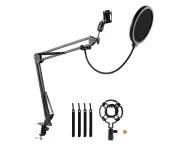 Boom Arm Microphone Adjustable Suspension Boom Rotatable Scissor Microphone Arm Stand Set