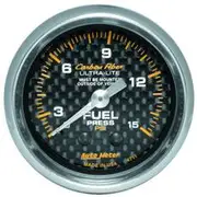 Autometer Carbon Fiber Fuel Pressure Gauge Mechanical - 0 - 15 PSI, 2 1/16 Inch, AU4711