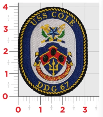 NAVY USS COLE DDG-67 EMBROIDERED PATCH WITH HOOK & LOOP