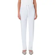 Akris punto Mike Split Hem Crepe Pants in Cream at Nordstrom, Size 2