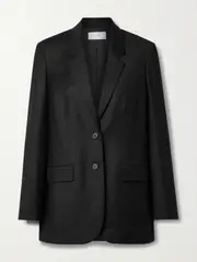 [The Row] The Row - Essentials Dustina Wool-flannel Jacket - Black - US0 US 0 Black