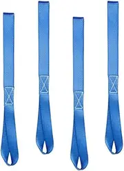 Soft Loop Tie Down Straps,4 Pack Heavy Duty Tie Down Loops,Heavy Duty Motorcycle Soft Ring Fastening Device,Soft Loop Tie Down Straps Heavy Duty Motorbike Tie Down Straps, Nylon Cargo Straps (Blue)