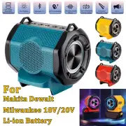 Portable HIFI Bluetooth Speaker Stereo For Makita Milwaukee Dewalt 18V Battery