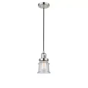 Innovations Small Canton 6" Mini Pendant, Amber/Nickel/Seed Bell - 201C-PN-G184S