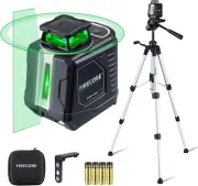 Laser Level with Tripod, 82Ft Green Self Leveling 360°Cross Line Laser Level for