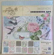 Graphic 45 12x12 12" Paper Pad Botanical Tea 2014 Flowers Floral Birds NEW