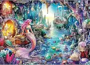 Chalzidar Jigsaw Puzzles for Adults 1000 Pieces, Interlock Perfectly Letter on Back No Dust, Home Decor Birthday Gift Toy for Men Women Elders Seniors, 1:1 Poster - Mermaid Under The Sea