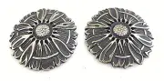 Pair Jeremiah Watt White Bronze Sunflower Conchos 1 1/2" Screw Back Horse Chaps