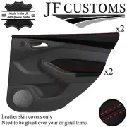 RED STITCH 2X REAR DOOR TRIM+CAPPING COVERS FOR FORD FOCUS MK3 11-14 5DR JF1 (for: Ford)
