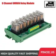 8 Channel OMRON Relay Module SPDT 8 Ways Driver Board Socket 35mm Din Rail Mount
