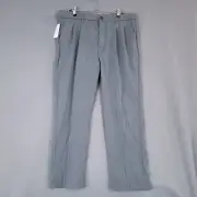 Soojun Men's Dress Pants Pleated Front High Rise Straight Gray Size 38 x 30