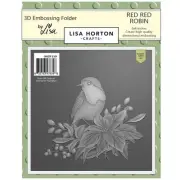 Lisa Horton Crafts Embossing Folder And Die-Red Red Robin (Pack of 1)