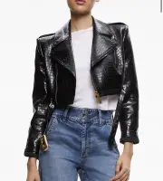 KRISHNA CROPPED MOTO VEGAN LEATHER JACKET