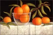 Ceramic Tile Mural Backsplash Poole Fruit Peaches Kitchen Art FPA007