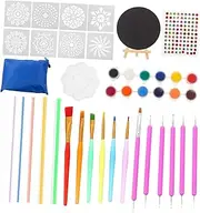 NUOBESTY 1 Mandala Painting Tool Set Includes Stencils Brushes and Dotting Pens for DIY Canvas and More Present for Mandala Art Enthusiasts