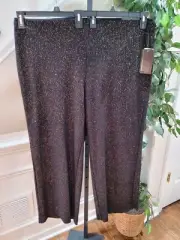 Attyre Women's Black Rayon Pull On Comfort Waist Slim Legs Casual Pant Size 22W