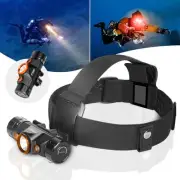 TD01 Diving Headlamp 1200 Lumens Scuba Dive Light 5 Modes Dual-Color (White/R...
