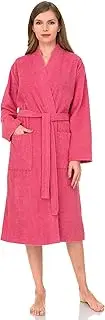 [TowelSelections] Women's Robe Turkish Cotton Terry Kimono Bathrobe Made in Turkey
