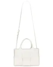 BOTTEGA VENETA Arco Mini $3300 White/Gold Intreccio Tote Bag New & Authentic