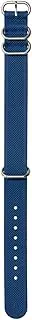 [NIXON] FKM Rubber NATO Replacement Strap for Watches with 20 mm Spacing, Made of Silicone and Rubber in Navy Blue/Blue with Buckle and Fittings Made of Stainless Steel, BA005-3391-00, Navy/Blue, 20mm,