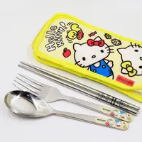 在飛比找蝦皮商城優惠-出清 日本三麗鷗Hello Kitty不銹鋼三件式餐具-不銹