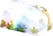 [WOSHJIUK] Working Hat 2 Pack Scrub Caps for Women,Prairie Unicorn Rainbow,Tie Back Cap Adjustable Scrub Hat