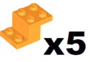 LEGO 5 New Orange Bracket 3 x 2 - 2 x 1 1/3 Brick Building Part 18671 OR01