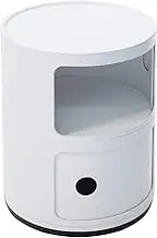 SK Designer Living Replica Anna Castelli Ferrieri Componibili Round Storage Unit 2 Tier - White