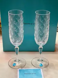 在飛比找Yahoo!奇摩拍賣優惠-日本回流 Tiffany蒂芙尼 水晶杯 高腳杯 洋酒杯 香檳