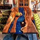 Live Edge Walnut Resin Dinner Table,Dining Wooden Center Furniture For Home Deco
